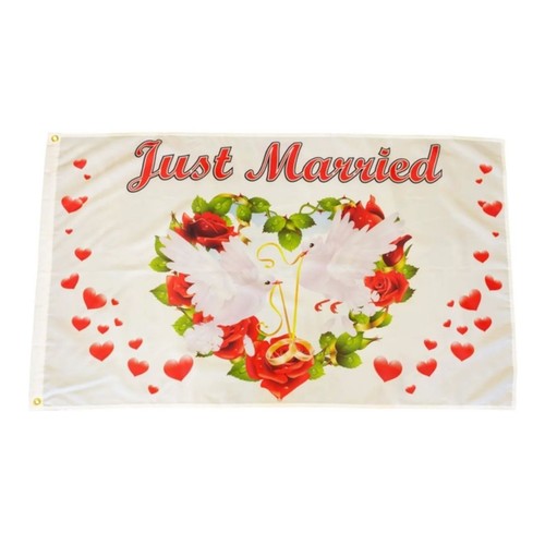 Fahne hochzeit just married - hochzeit,