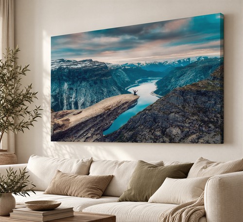 Bergklippenrand leinwandbild - bergklippenrand,