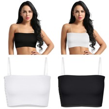 DE Damen Bustier Top BH Bandeau Tube Top Brust Binder mit Unsichtbare Korsett 