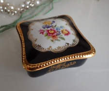 Kleine Porzellan Döschen Deckeldose Pillendose Dose schwarz PM Martinroda