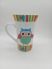 Hohe Tasse mit Eulen Design Keramikbecher Kaffeetasse