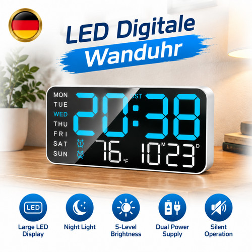 Lcd digitaler funkwecker datum - lcd,