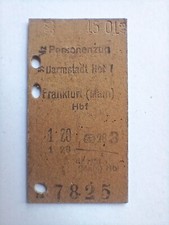 Edmondsonsche Fahrkarte v. 1948 – Darmstadt Hbf / Frankfurt Main Hbf