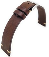Uhrenarmband Yukon Vintage Uhrband 19mm, 20mm braun mit Handnaht Made in Germany