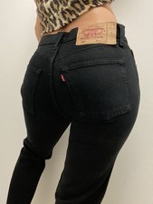 Levis 501 Jeans-Hose W27 L30 Boyfriend Unisex Vintage Retro Schwarz 80er 90er Ra