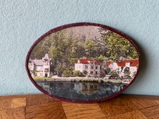 Altes Bild hinter Glas Seeufer Villa  Puppenstube Puppenhaus dollhouse picture