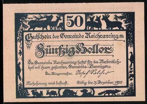 Notgeld reichraming 1921 50 - reichraming,,