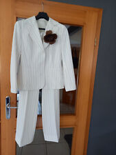 Biaggini Damen Hosenanzug, creme-weiß gestreift, Gr. 36 top