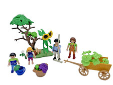Playmobil Familie im Garten Bollerwagen Zubehör mit Sonnenblume City life Figur