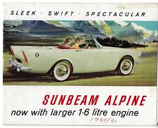 Sunbeam Alpine Series II 1600 1960-1963 UK Market Smaller Format Folder Brochure