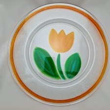 Platzteller Leonardo Glas Teller Tulpe ServierPlatte Vintage Orange Groß 32cm