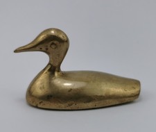 Messingfigur Briefbeschwerer Ente Duck Vintage  massives Messing