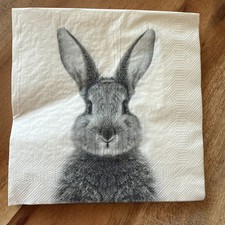 3 lose Servietten ~ Grauer Hase Kaninchen Rabbit Ostern  Frühling