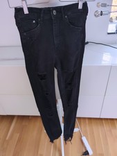 Skinny destroyed Jeans Schwarz