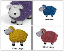 Bunte Gartendeko Schaf Wetterfeste Gartenfigur Deko 3 Größen Lustige Figur NEU