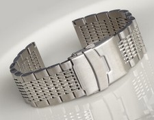 Uhrenarmband Edelstahl 20mm  massive gerade Anstoß Mesch 