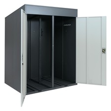 B-Ware 2er-Fahrradgarage MCW-H66b, abschließbar Metall, anthrazit/hellgrau