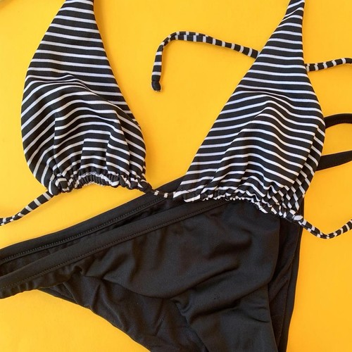 Striped style bikini badeanzug - striped,