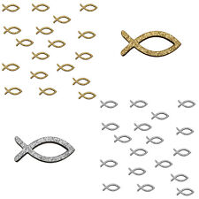 18 Holz Fische Glitzer Streu Deko Tischdeko Taufe Kommunion Konfirmation wählbar