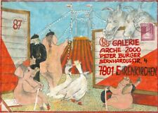 Origineller CIRCUS - Briefumschlag handbemalt von Künstler 1986