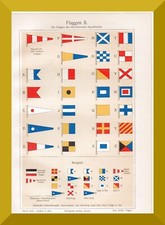 Flaggen des internat. Signalbuchs +Histor. Druck/Chromolitho+ 1905 +Fernsignale+