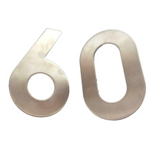 Hausnummer aus EDELSTAHL matt gebürstet 60 H 12 cm