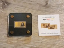 999 Gold 1/500 Unze Barren Deutschland 1000 Mark Banknote Serie I + Zertifikat 