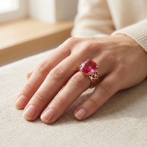 Rosa padparadscha saphir oval - rosa,