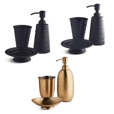 Bad Caddy Set Zahnbürstenhalter Lotion Seifenspender Seifenschale Messingharz