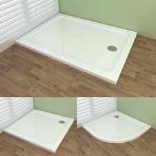 Duschwanne Acryl Duschtasse Dusche Acrylwanne 40mm flach Rechteck Viertelkreis