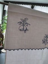 Vorhang Abdecktuch mit Stickerei Handarbeit Leinen Baumwolle 57 cm breit 105cm h