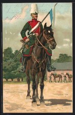 Künstler-AK Anton Hoffmann - München unsign.: Kavallerist mit Lanze 