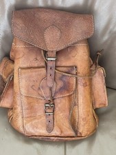 True Vintage 1950‘s Rucksack backpack Leder leather mittelgroß 