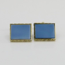 Manschettenknöpfe 585/- 14k Gelbgold mit Lagenonyx   -602