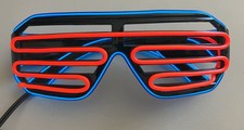Party Brille EL Disco SHUTTER Jalousie, Neon-Brille