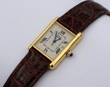 MUST DE CARTIER TANK VERMEIL XL DATE 925 SILVER GOLDLINE REF.: 2417 PAPIERE/BOX
