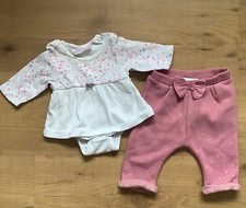 ERGEE Baby Set 2teilig Hose u. Oberteil Gr. 50/56 rosa Bekleidungsset Body weiss