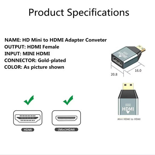Mini hdmi adapter - zu,