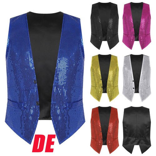 Herren pailletten weste - de,