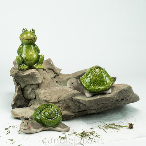 Keramik schnecke frosch - keramik,