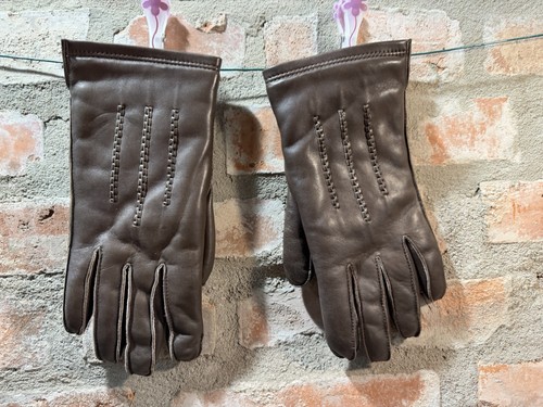 Ahf lederhandschuhe braun - braun, 8,5