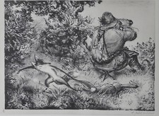 A. PAUL WEBER, Original Lithographie 1974, signiert, Hinterm Rücken