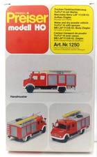 Preiser 1250  Bausatz Trocken- Tanklöschfahrzeug  OVP  HO Modelleisenbahn