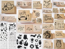 Stempel Motivstempel Kinderstempel aus Moosgummi  Holz Tiere Weihnachten Maritim