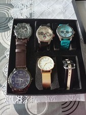 5 Stück Verschiedene Armbanduhren mit Wechsel-Band Schwarz Weiß