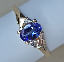 AAAA ♦️ Tansanit Diamanten Ring 9kt 375 Gold Blau Edelstein Brillanten ♦️♦️ 8870
