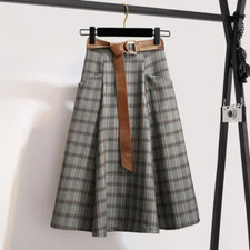 Damen Karomuster Midirock mit