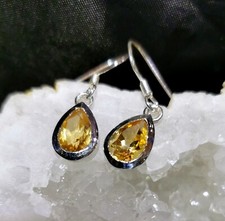 Ohrringe mit Citrin, 925er