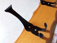 Garderobe Holz Buche Lackiert mit 3 Stück 3-fach Haken Stahl schwarz lackiert