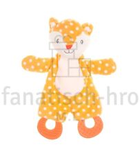 Schmusetuch mit Beißringe Fuchs orange Baby Kuscheltier Stofftier Knisterfolie